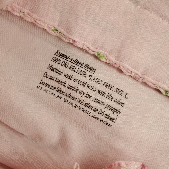 Expand-A-Band Binder Strapless Floral Pink Smocked Bandeau Women's Size XL EUC - Picture 2 of 16